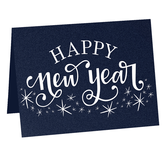 Happy New Year Folded Shimmer Holiday Cards